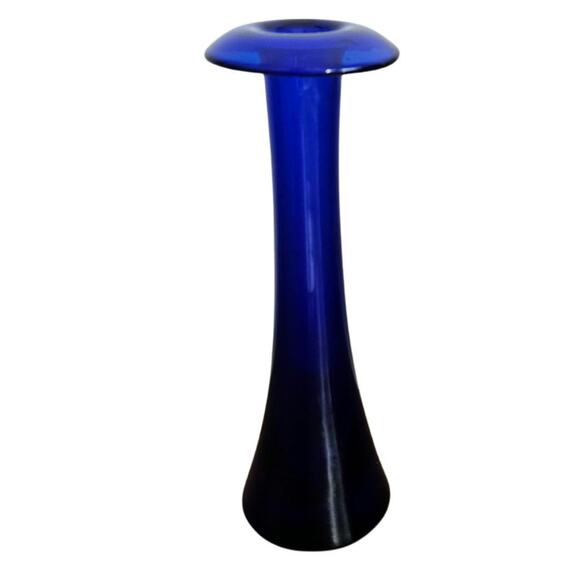 Tiffany & Co. Hand-Blown Blue Art Glass Vase Elsa Peretti Signed Home Decor - Picture 4 of 6